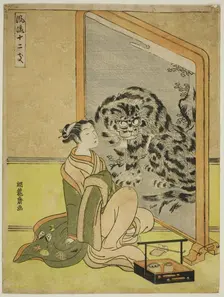 Tiger, from the series "Fashionable Twelve Signs of the Zodiac (Furyu juni shi)", c. 1770/72. Creator: Isoda Koryusai