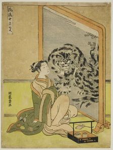 Tiger, from the series "Fashionable Twelve Signs of the Zodiac (Furyu juni shi)", c. 1770/72. Creator: Isoda Koryusai