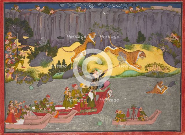 Tiger Hunt of Raja Ram Singh II, c. 1830-1840. Creator: Unknown.