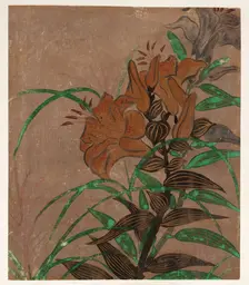 Tiger lilies and grass, Edo period, ca.1685-1868. Creator: Unknown