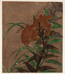 Tiger lilies and grass, Edo period, ca.1685-1868. Creator: Unknown