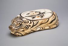 Tiger-Shaped Pillow with Floral Spray, Jin dynasty (1115-1234), 12th/13th century. Creator: Unknown