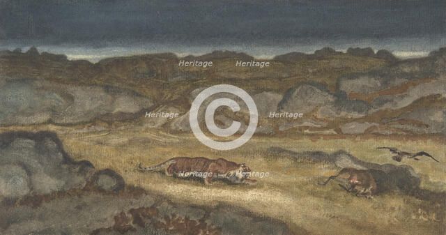 Tiger Stalking Prey, . Creator: Antoine-Louis Barye.