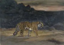 Tiger Walking, c1850s-1860s. Creator: Antoine-Louis Barye