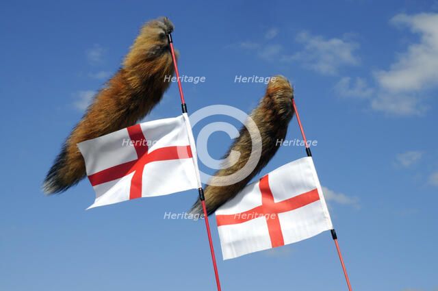 Tiger tail mod accessories on scooter. Artist: Unknown.