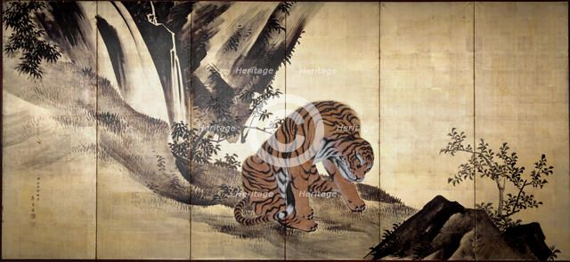 Tigers in a Landscape, 1884. Creator: Kunii Obun.