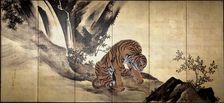 Tigers in a Landscape, 1884. Creator: Kunii Obun