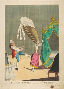Tight Lacing or Hold Fast Behind, March 1, 1777. Creator: Matthew Darly