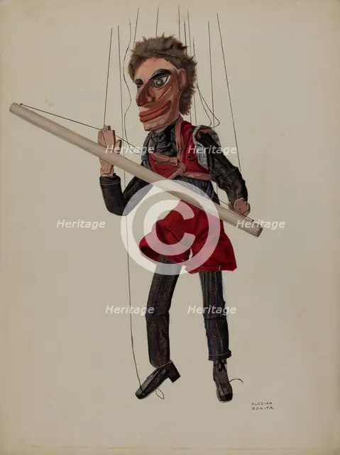 Tight-rope Walker Marionette, c. 1937. Creator: Florian Rokita.