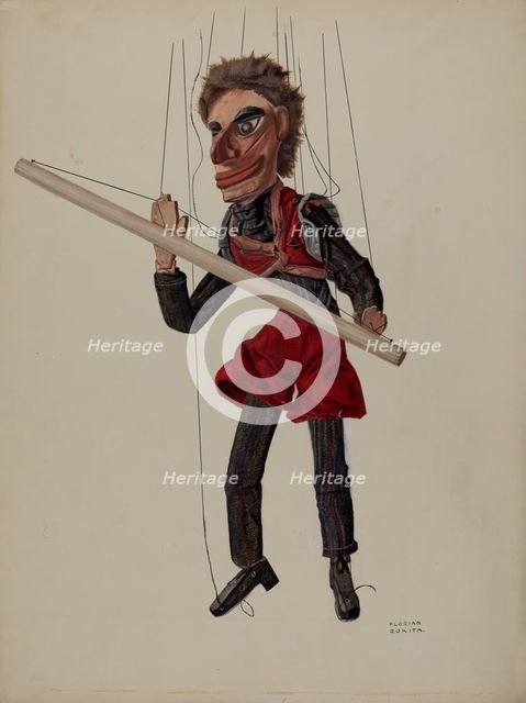 Tight-rope Walker Marionette, c. 1937. Creator: Florian Rokita.
