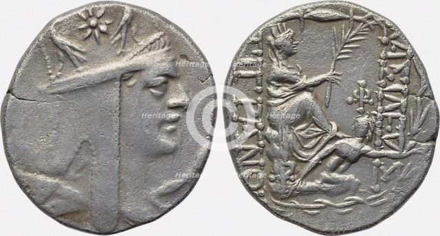 Tigranes the Great. Tyche of Antioch. Tetradrachm of Kingdom of Armenia.
