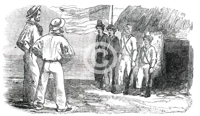 Tigre Island - the United States Garrison, 1850. Creator: Unknown.