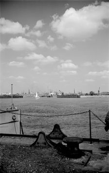 Tilbury basin and docks from the south shore, Essex, c1945-c1965. Artist: SW Rawlings
