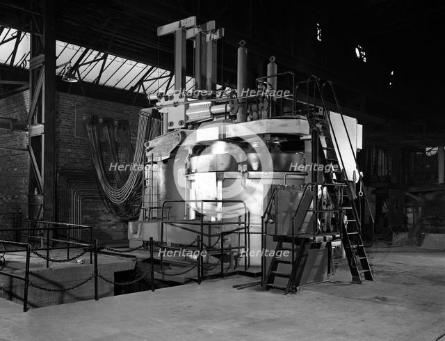 Tilghman electric arc furnace, Keyser Ellison steelworks, Sheffield, South Yorkshire, 1964. Artist: Michael Walters