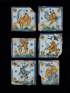 Tile with Chinese figure, 1775 - 1825 ; 1770-83. Creator: Unknown