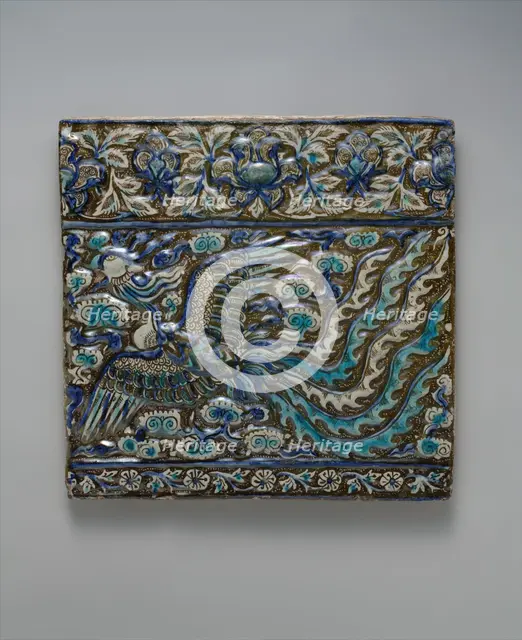 Tile with Image of Phoenix, Iran, late 13th century. Creator: Unknown.
