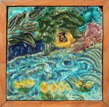 Tile with lilies, End 1890s