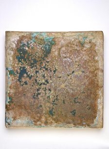 Tile, large, square, 11th-12th century. Creator: Unknown