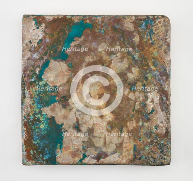Tile, large, square, Abbasid period, late12th-early 13th century. Creator: Unknown.
