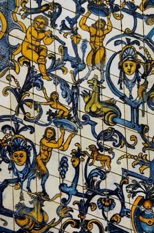 Tile panel, former San Bento da Saúde monastery in Lisbon, c1640 (2018). Creator: Unknown