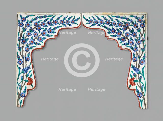 Tile Spandrels, Turkey, 17th century. Creator: Unknown.