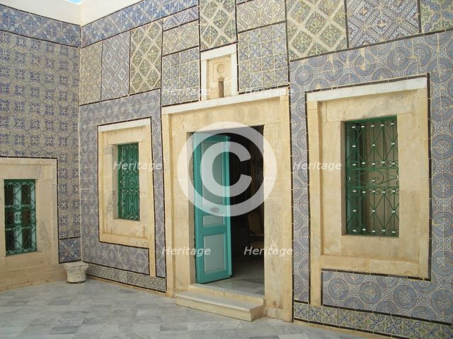 Tiled courtyard, Dar Essid Museum, Sousse, Tunisia, 2009.  Creator: Amanda Waite.
