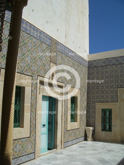 Tiled courtyard, Dar Essid Museum, Sousse, Tunisia, 2009.  Creator: Amanda Waite.