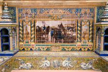 Tiled alcove in the Plaza de Espana, Seville, Andalusia, Spain, 2007. Creator: Samuel Magal