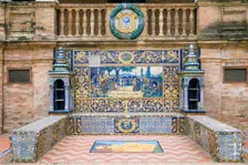 Tiled alcove in the Plaza de Espana, Seville, Andalusia, Spain, 2007. Creator: Samuel Magal