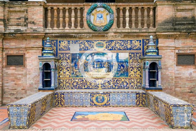 Tiled alcove in the Plaza de Espana, Seville, Andalusia, Spain, 2007. Creator: Samuel Magal.