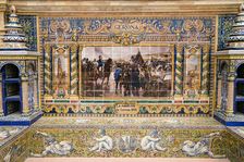 Tiled alcove in the Plaza de Espana, Seville, Andalusia, Spain, 2007. Artist: Samuel Magal