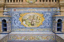 Tiled alcove in the Plaza de Espana, Seville, Andalusia, Spain, 2007. Creator: Samuel Magal