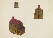 Tiled Roof House Bank, c. 1939. Creator: William O. Fletcher