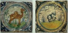 Tiles decorated with images of animals. Creator: Unknown