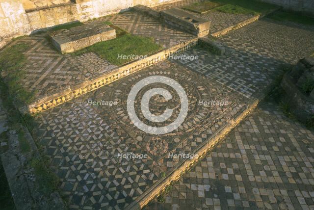 Tiles in the church of Byland Abbey, North Yorkshire, 1997. Artist: J Bailey