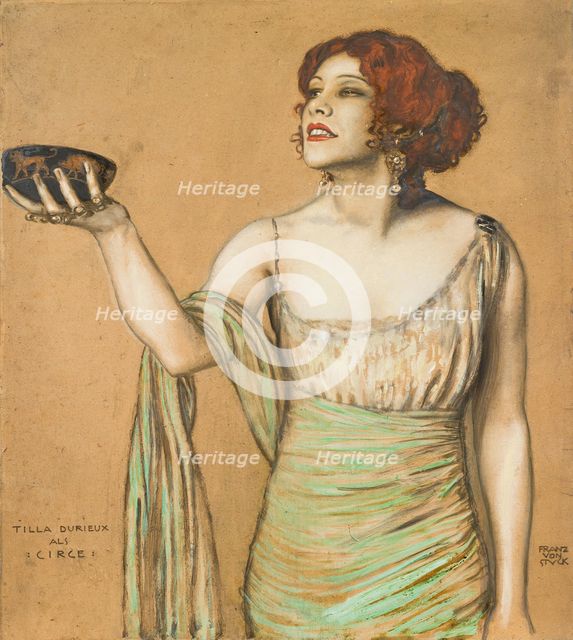 Tilla Durieux (1880-1971) as Circe, 1912. Creator: Stuck, Franz, Ritter von (1863-1928).