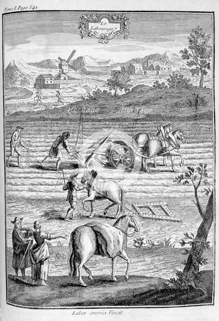 Tilling the land, 1775. Artist: Unknown