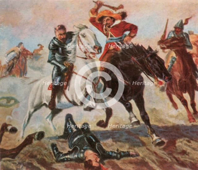 Tilly's flight after the Battle of Lech, 4 April 1632, (1936). Creator: Unknown.