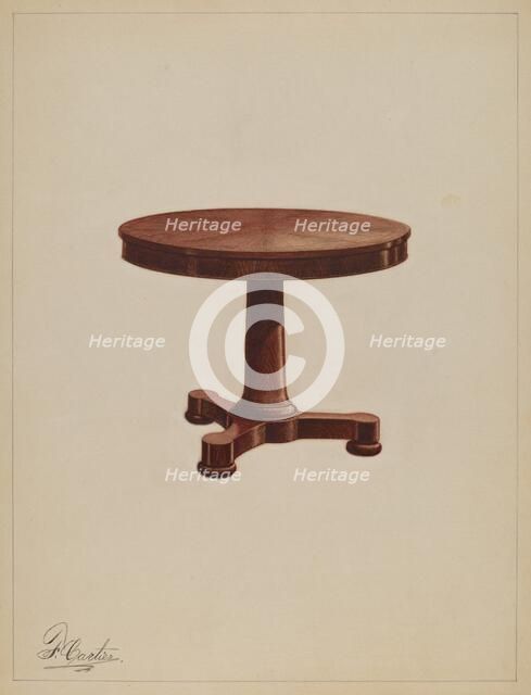 Tilt Table, c. 1937. Creator: Ferdinand Cartier.