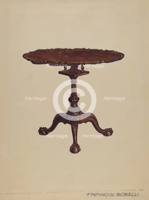 Tilt-top Table, c. 1936. Creator: Francis Borelli.