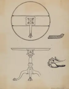 Tilt-top Table, c. 1936. Creator: Holger Hansen