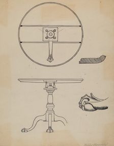 Tilt-top Table, c. 1936. Creator: Holger Hansen