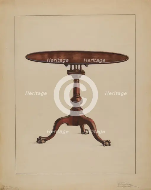 Tilt-top Table, c. 1936. Creator: Rolland Livingstone.