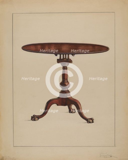 Tilt-top Table, c. 1936. Creator: Rolland Livingstone.