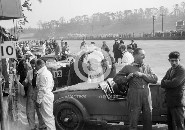 Tim Rose-Richards and John Cobb's Talbot 105 at the JCC Double Twelve race, Brooklands, May 1931. Artist: Bill Brunell.