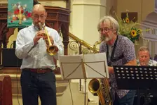 Tim Whitehead Quintet, Chris Coull Promotion, St Andrew’s Church, Hove, East Sussex, August 2025. Creator: Brian O'Connor