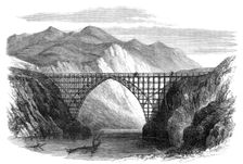 Timber bridge over the River Wai-Au-Ua, province of Nelson, New Zealand, 1864. Creator: Unknown