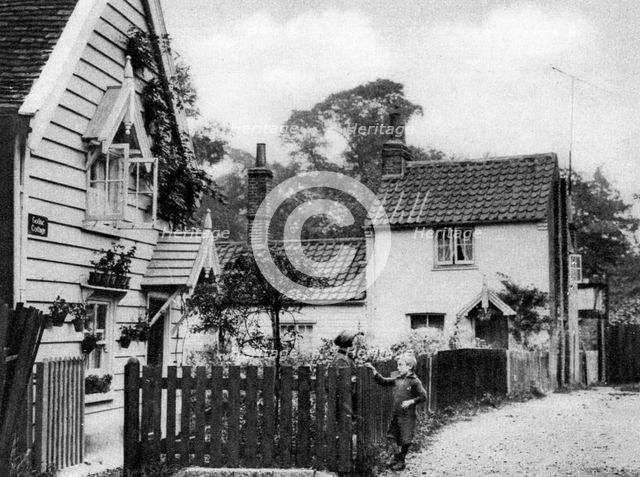 Timber cottages by Hadley Green, London, 1926-1927.Artist: McLeish