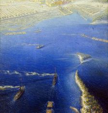 Timber rafting. Creator: Tsvetkov, Boris Ivanovich (1895-1953)