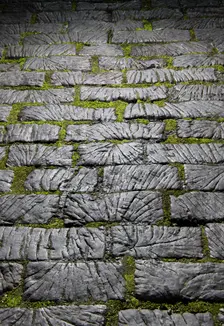 Timber setts, King Street, Rochdale, Greater Manchester, 2019. Creator: James O Davies